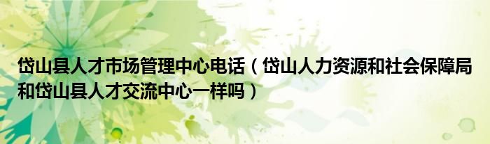 岱山县人才市场管理中心电话（岱山人力资源和社会保障局和岱山县人才交流中心一样吗）