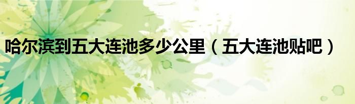 哈尔滨到五大连池多少公里（五大连池贴吧）