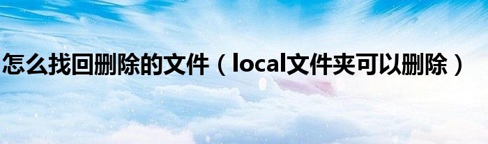 怎么找回删除的文件（local文件夹可以删除）