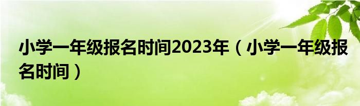 小学一年级报名时间2023年（小学一年级报名时间）