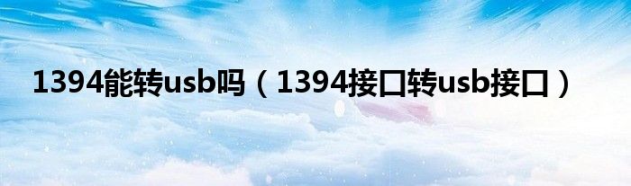 1394能转usb吗（1394接口转usb接口）