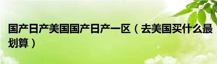 国产日产美国国产日产一区（去美国买什么最划算）