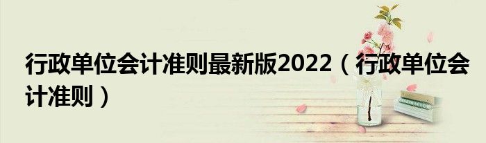 行政单位会计准则最新版2022（行政单位会计准则）