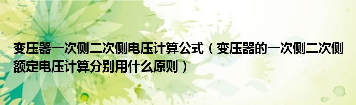 变压器一次侧二次侧电压计算公式（变压器的一次侧二次侧额定电压计算分别用什么原则）