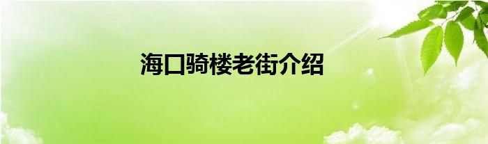 海口骑楼老街介绍