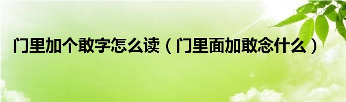 门里加个敢字怎么读（门里面加敢念什么）