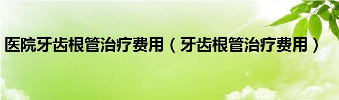 医院牙齿根管治疗费用（牙齿根管治疗费用）