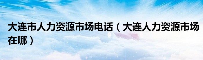 大连市人力资源市场电话（大连人力资源市场在哪）