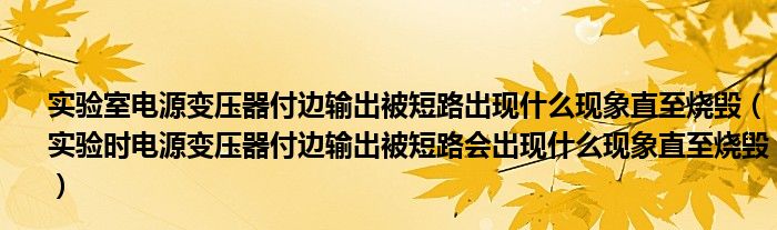 实验室电源变压器付边输出被短路出现什么现象直至烧毁（实验时电源变压器付边输出被短路会出现什么现象直至烧毁）