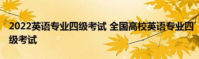 2022英语专业四级考试 全国高校英语专业四级考试