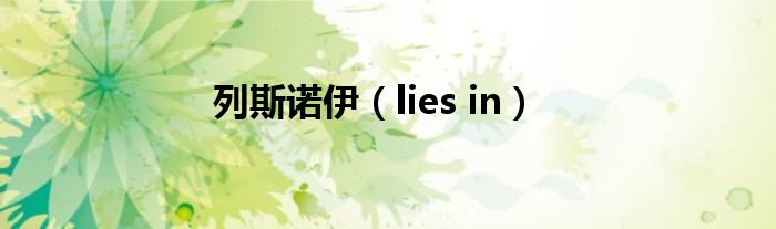 列斯诺伊（lies in）