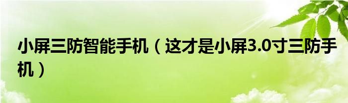 小屏三防智能手机（这才是小屏3.0寸三防手机）