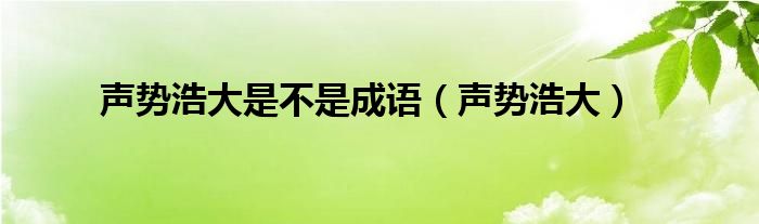 声势浩大是不是成语（声势浩大）