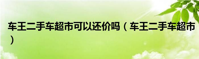 车王二手车超市可以还价吗（车王二手车超市）