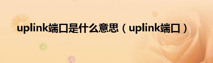 uplink端口是什么意思（uplink端口）