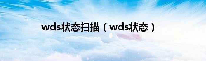 wds状态扫描（wds状态）