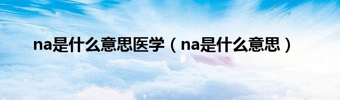 na是什么意思医学（na是什么意思）