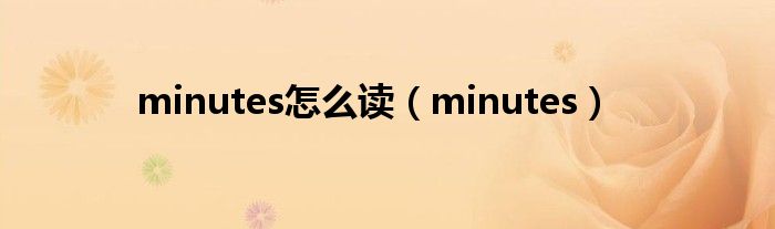 minutes怎么读（minutes）