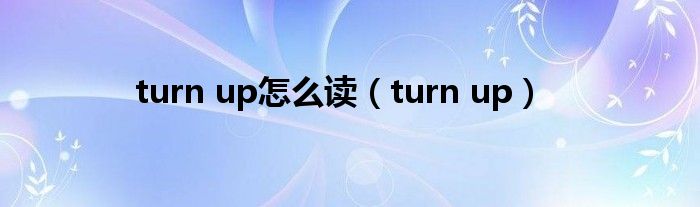 turn up怎么读（turn up）