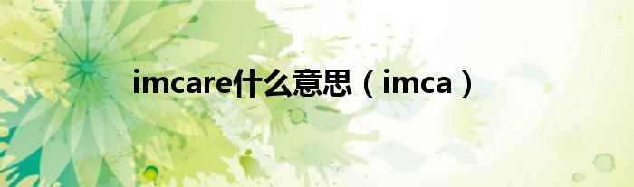 imcare什么意思（imca）