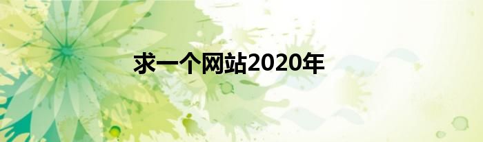 求一个网站2020年