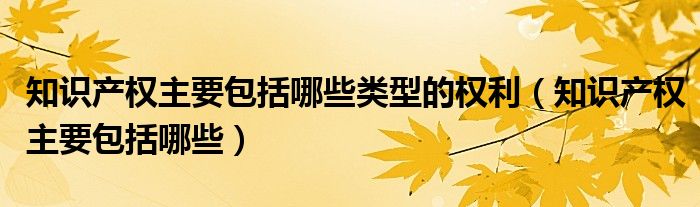 知识产权主要包括哪些类型的权利（知识产权主要包括哪些）