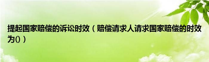 提起国家赔偿的诉讼时效（赔偿请求人请求国家赔偿的时效为()）