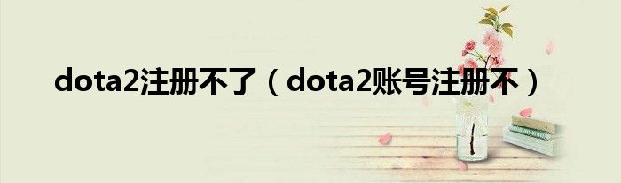 dota2注册不了（dota2账号注册不）