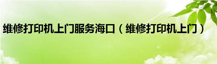 维修打印机上门服务海口（维修打印机上门）