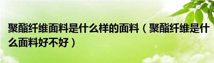 聚酯纤维面料是什么样的面料（聚酯纤维是什么面料好不好）