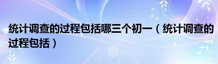 统计调查的过程包括哪三个初一（统计调查的过程包括）