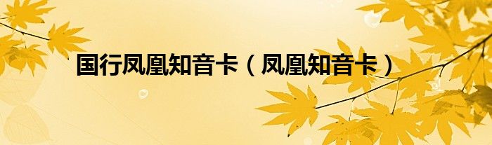 国行凤凰知音卡（凤凰知音卡）