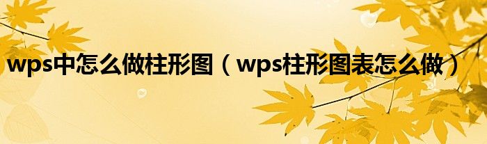 wps中怎么做柱形图（wps柱形图表怎么做）