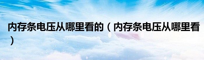 内存条电压从哪里看的（内存条电压从哪里看）