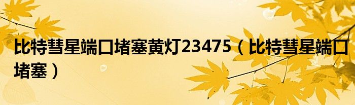 比特彗星端口堵塞黄灯23475（比特彗星端口堵塞）