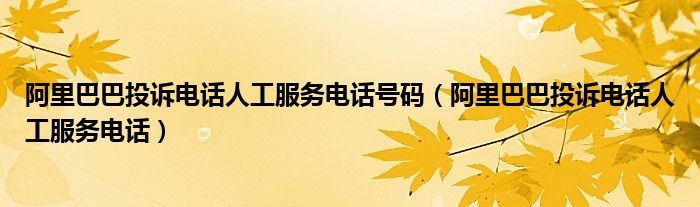 阿里巴巴投诉电话人工服务电话号码（阿里巴巴投诉电话人工服务电话）