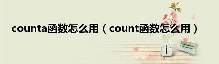 counta函数怎么用（count函数怎么用）