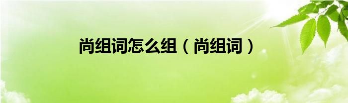 尚组词怎么组（尚组词）