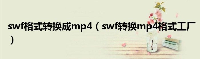 swf格式转换成mp4（swf转换mp4格式工厂）