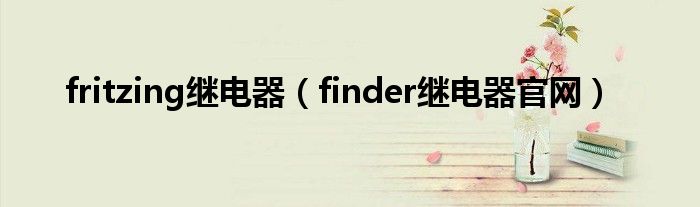 fritzing继电器（finder继电器官网）