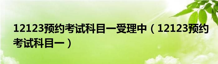 12123预约考试科目一受理中（12123预约考试科目一）