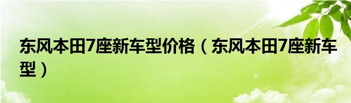 东风本田7座新车型价格（东风本田7座新车型）