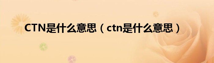 CTN是什么意思（ctn是什么意思）