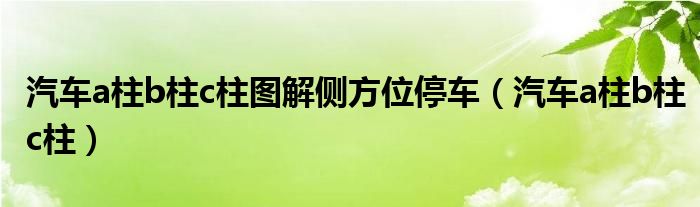 汽车a柱b柱c柱图解侧方位停车（汽车a柱b柱c柱）