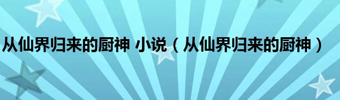 从仙界归来的厨神 小说（从仙界归来的厨神）