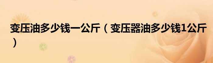 变压油多少钱一公斤（变压器油多少钱1公斤）