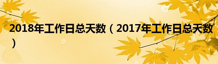 2018年工作日总天数（2017年工作日总天数）