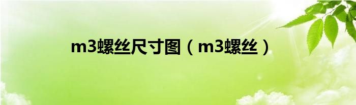 m3螺丝尺寸图（m3螺丝）