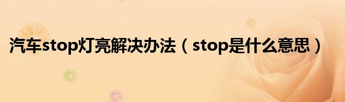 汽车stop灯亮解决办法（stop是什么意思）