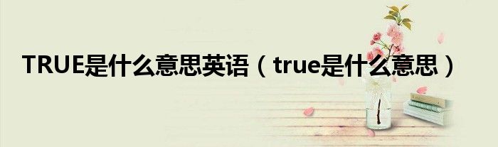 TRUE是什么意思英语（true是什么意思）